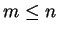 $m\le n$