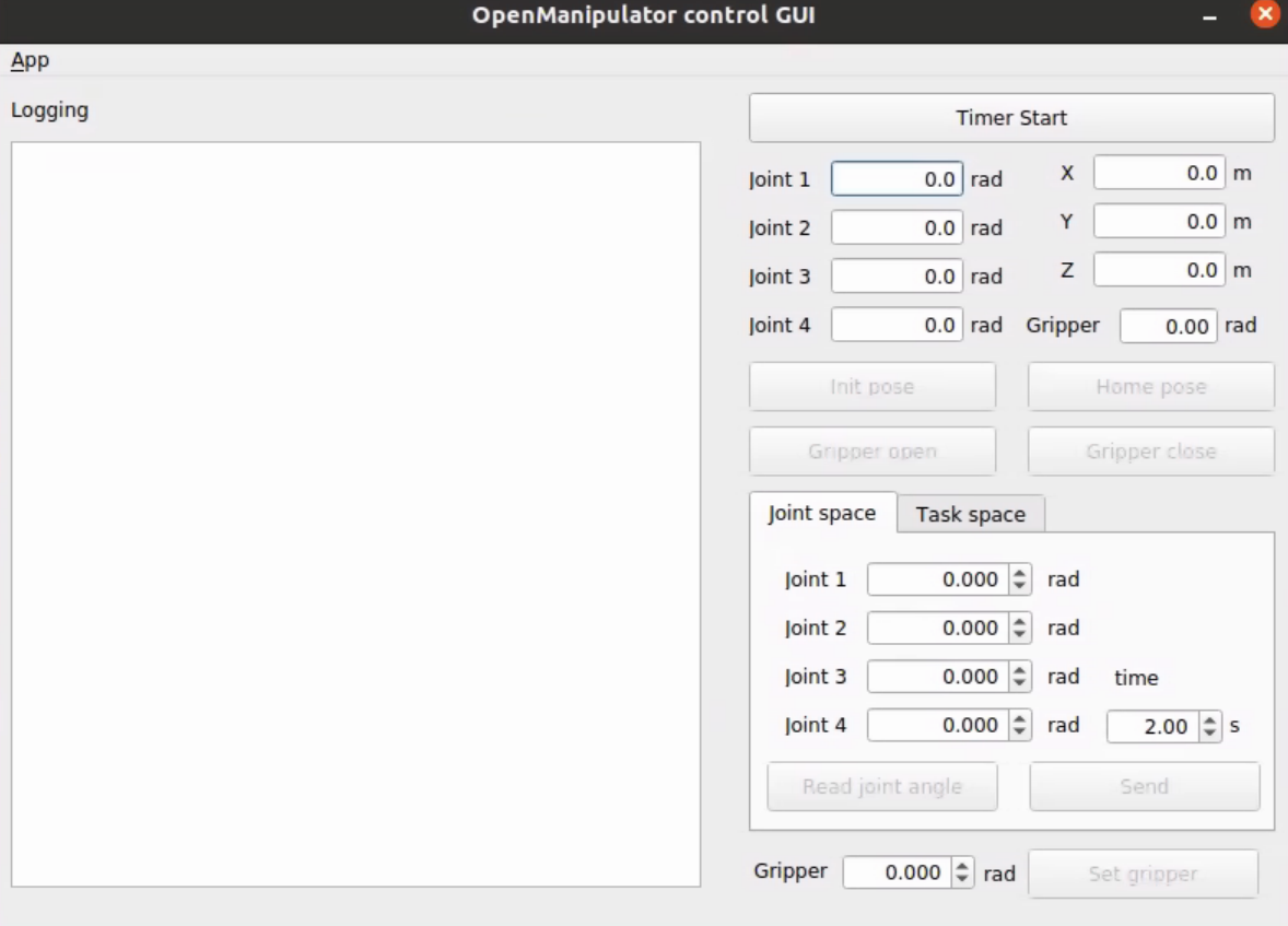 ROBOTIS GUI for arm.