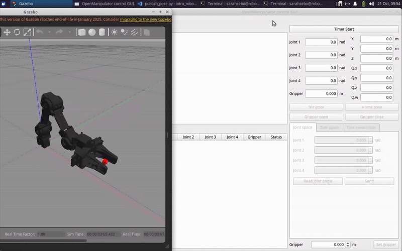 OpenManipulatorX GUI Demo.